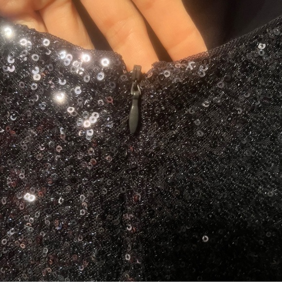 Ralph Lauren Evening sequins cap sleeves navy blue 
maxi Elegant Gown Size:16 - Picture 12 of 14